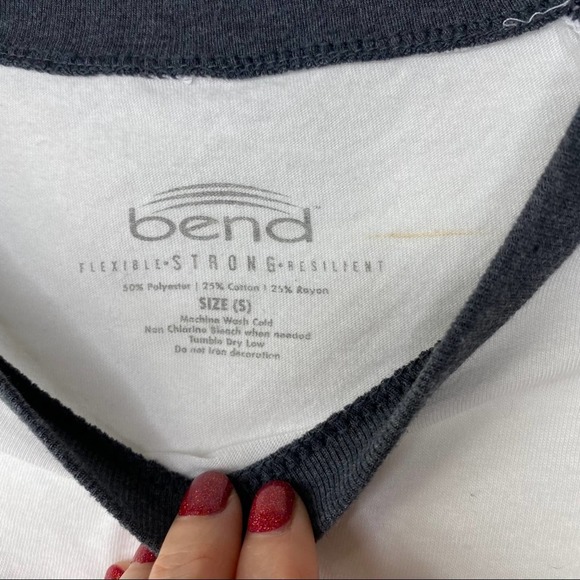 Bend Graphic Muscle T-Shirt Womens But First We Work Out Baseball Stretch Small - Picture 4 of 5